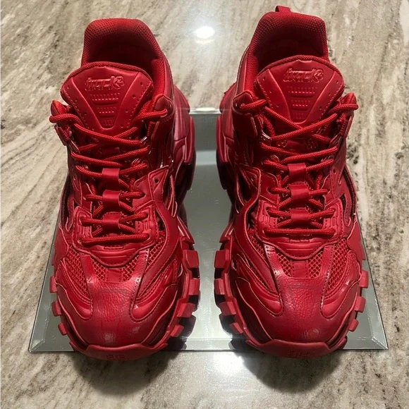 Balenciaga Track Sneakers Men Red Clear Sole